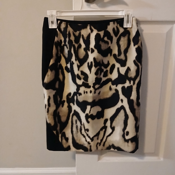 NWOT Diane Von Furstenberg DVF Leopard Animal Print Classic Black Pencil Skirt-2 - Picture 7 of 8